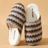 Wavy Stripe Plush House Slippers