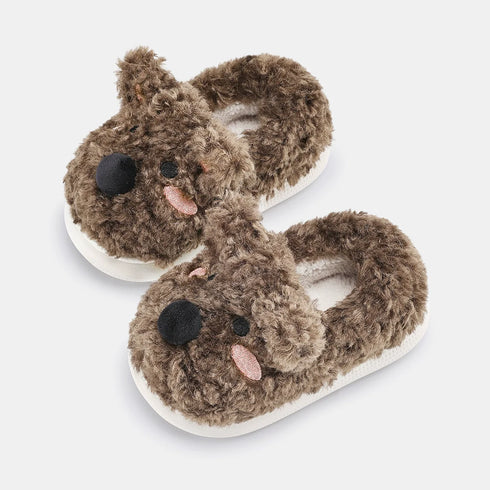 Fuzzy Westie Dog Winter Slippers