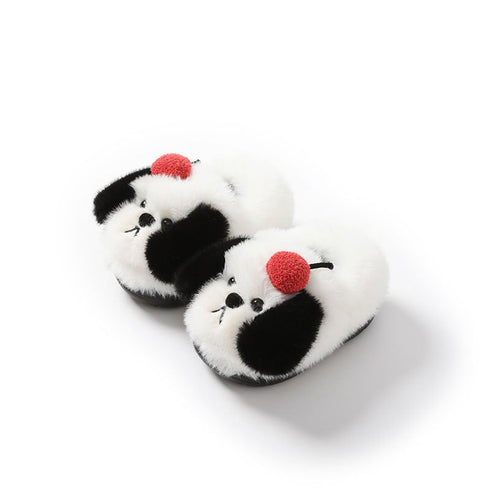 Cherry Puppy Plush House Slippers