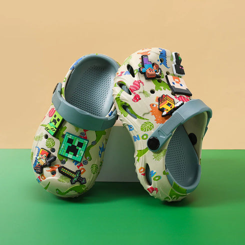 Pixel Block Dinosaur Adventure Clogs