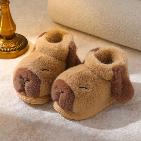 Sleeping Capybara Plush Winter Boots