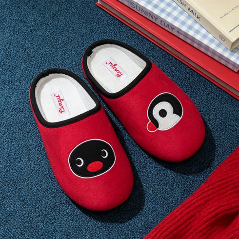 Mismatched Penguin Face House Slippers