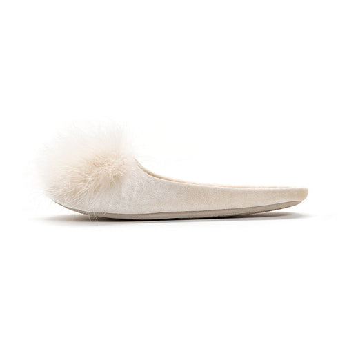Pompom Plush Ballet Slippers