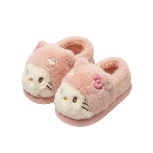Whiskered Kitty Plush Indoor Slippers