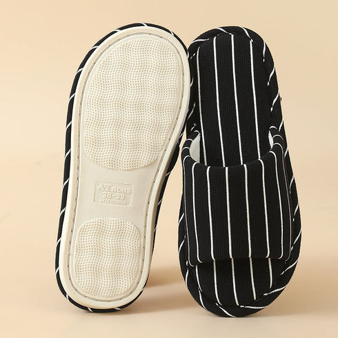 Breezy Pinstripe Linen Home Slides