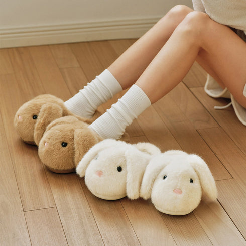 Floppy Bunny Ear Plush Slippers