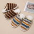 Textured Stripe Plush Home Slippers