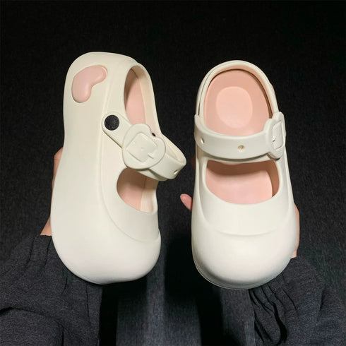 Chunky Heart Mary Jane Platform Clogs
