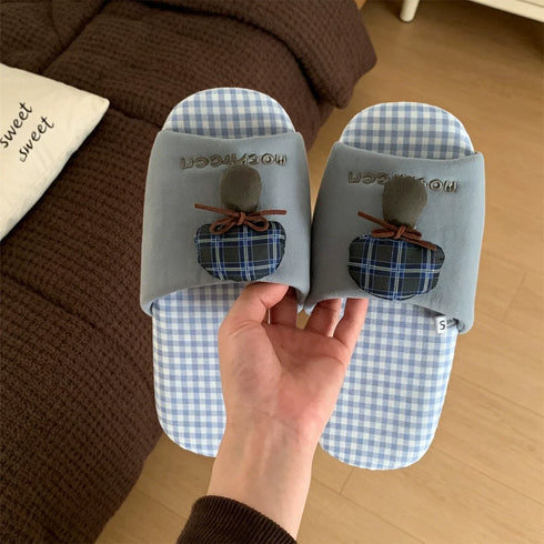 Plump Mushroom Plaid House Slides