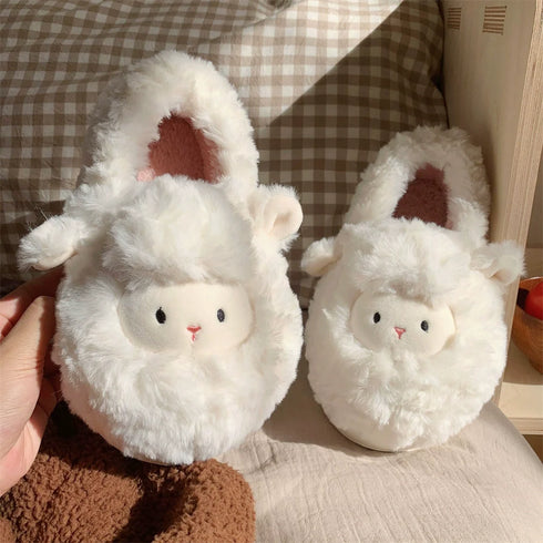 Fluffy Lamb Face Home Slippers