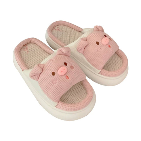 Piggy Face Waffle Strap Slides