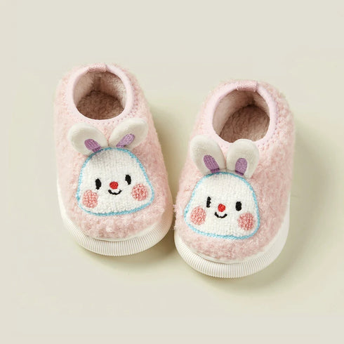 Fuzzy Bear Face Kids Slippers