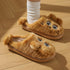 Fuzzy Striped Kitty House Slippers