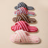 Striped Cross Strap Slippers