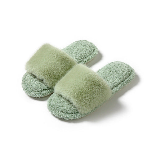 Fuzzy Strap Lounge Slippers