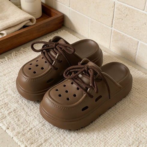 Chunky Lace Up Platform Clogs