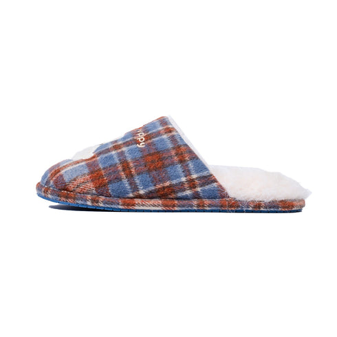 Plaid Puppy Embroidered Warm Slippers