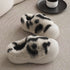 Playful Panda Furry Platform Slippers