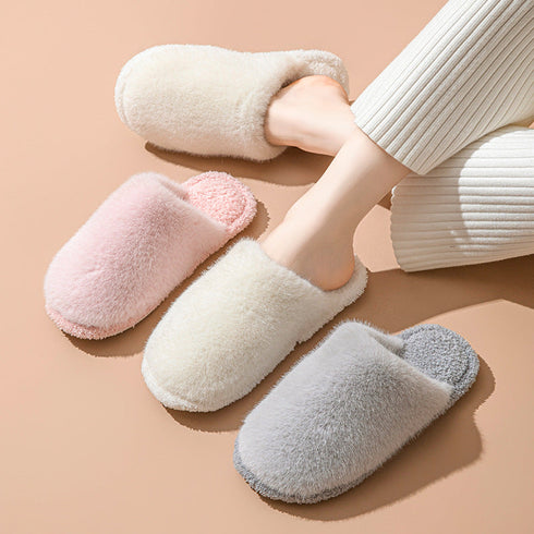 Fuzzy Cocoon Closed-Toe Slippers