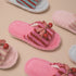 Cherry Bow Stripe Plush Slippers