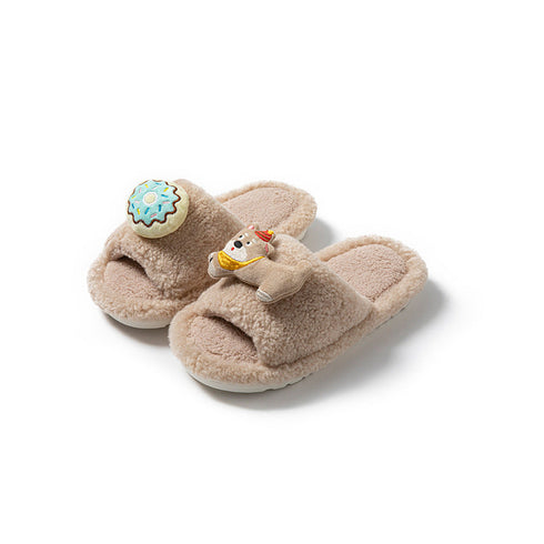 Puppy Donut Plush Home Slippers