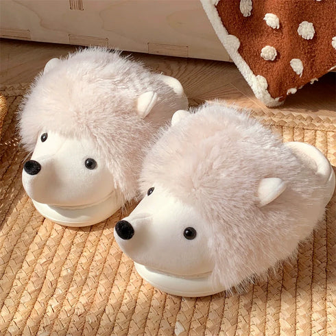 Whimsical Hedgehog 3D Plush Slippers