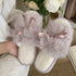 Ribbon Bow Fluffy House Slippers