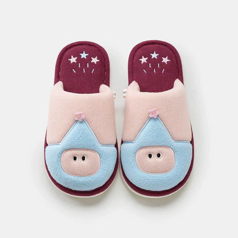 Embroidered Hooded Character House Slippers