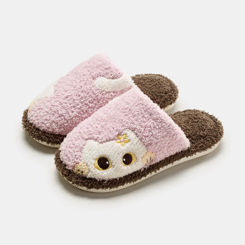 Playful Peeking Critter Plush Slippers