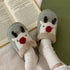 Reindeer Pom-Nose Cozy Slippers