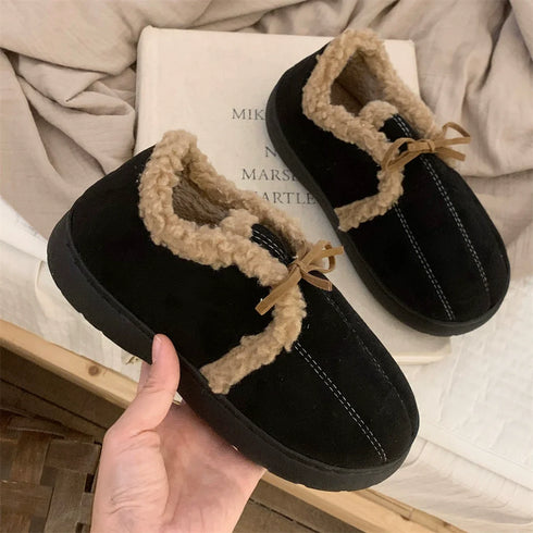 Bow-Tie Sherpa Collar slippers