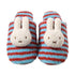 Striped Bunny Face Fleece Slippers