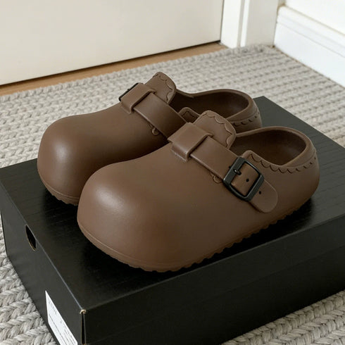 Chunky Buckle Strap Platform Clogs