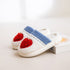 Heart Patch Knit Plush Slippers