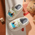 Embroidered Striped Puppy Plush Slippers