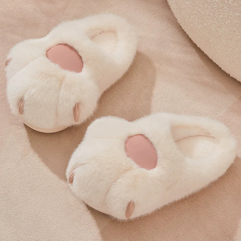 Fuzzy Kitty Claw Plush Slippers