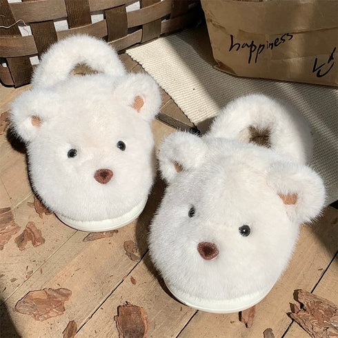 Teddy Ears Plush Home Slippers