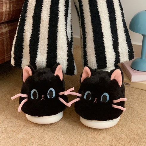 Whiskered Cat Plush slippers