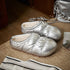 Puffy Quilted Thermal Fleece Slippers