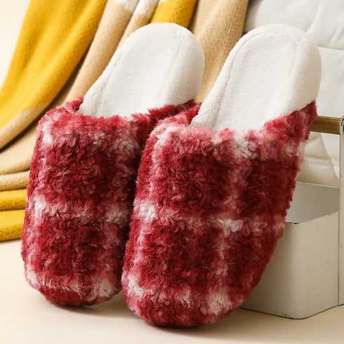 Chunky Check Sherpa Slippers