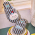 Striped Cat Fish Plush Slippers
