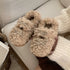 Bow-Tie Plush Platform Slippers