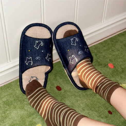 Doodle Pup Linen House Slides