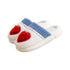 Heart Patch Knit Plush Slippers