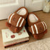 Smiling Croissant Plush House Slippers
