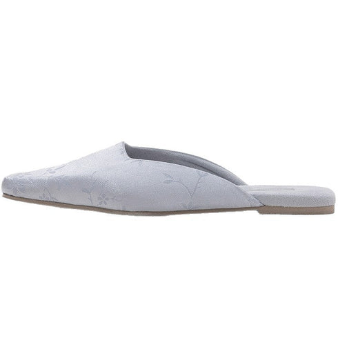 Pointed Bloom Embroidered House Mules