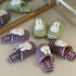 Striped Bunny Face Fleece Slippers