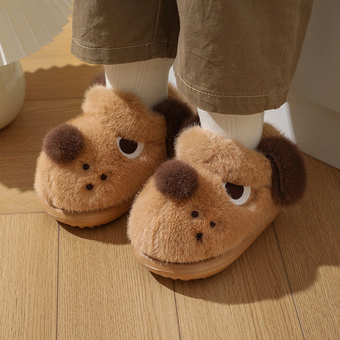 Puppy Face Fuzzy House Slippers