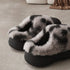 Playful Panda Furry Platform Slippers