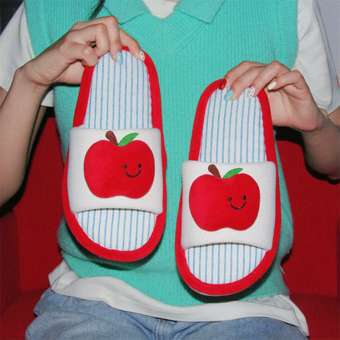 Smiley Apple Stripe Home Slides